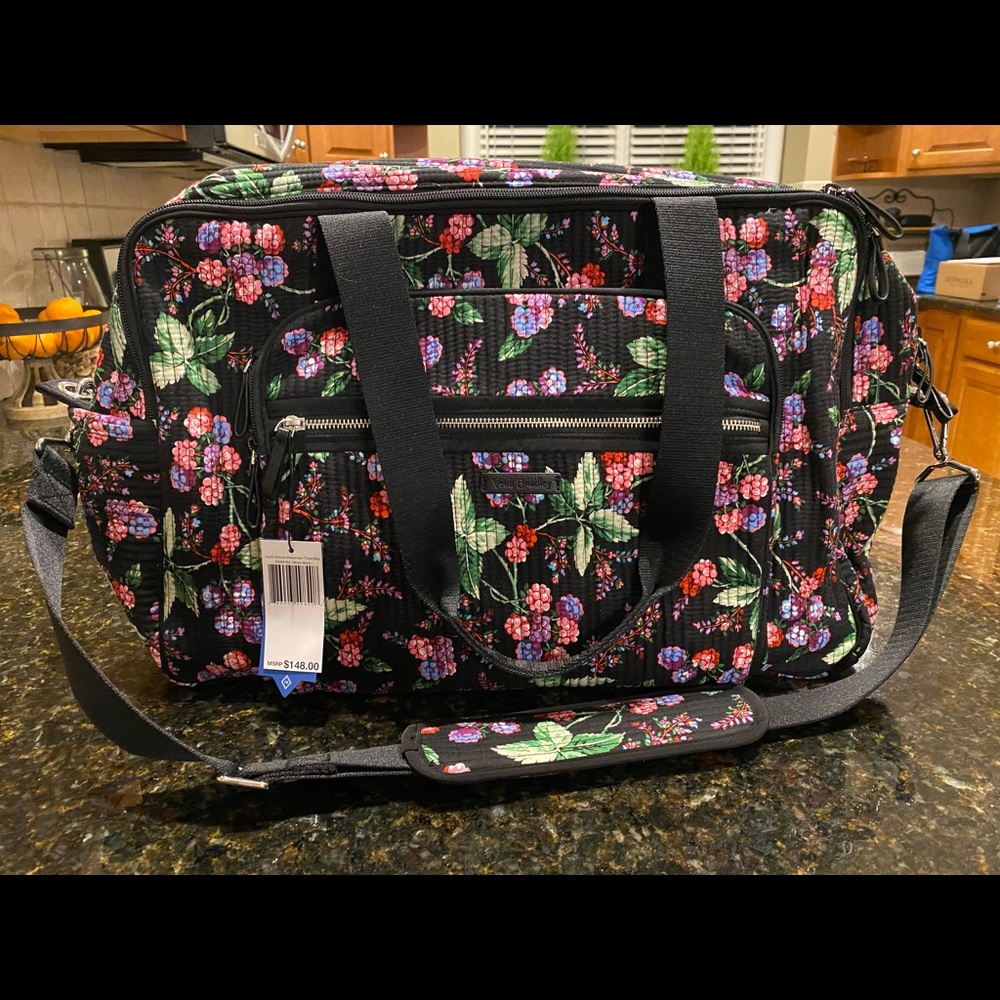 Vera Bradley Iconic Deluxe Weekender Travel Bag.